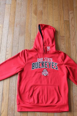 Ohio State Buckeyes Football Hooded Sweatshirt Red Youth Size Large