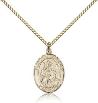 Saint John The Baptist Medal For Women - Gold Filled Necklace On 18 " Chain -.