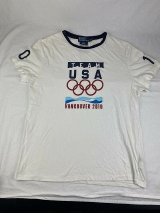 Polo Ralph Lauren T Shirt Vancouver 2010 Olympics Team Usa Unisex Large L White