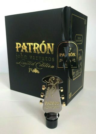 Patron Añejo Tequila John Varvatos Limited Edition Guitar Bottle Stopper W/ Box