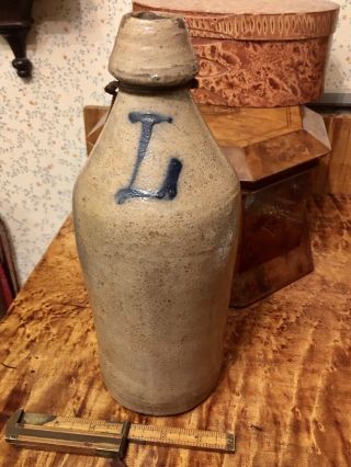 Rare 1850 ' s D W DEFREEST Stoneware Soda Bottle Albany / Troy NY Defreestville NY 2