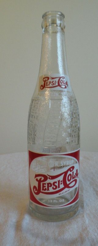 12 Oz.  Painted Pepsi Double Dot Fountain Syrup Soda Bottle Moundsville W Va