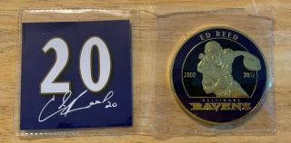 Ed Reed 2019 Pro Football Hall Of Fame Baltimore Ravens Medallion Coin Medallion
