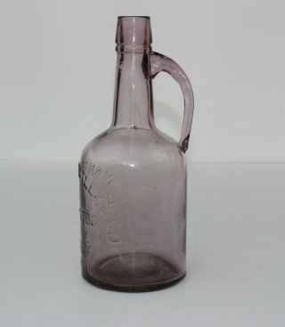Rare Pre - 1890 Antique Rosskam Gerstley Old Saratoga Whiskey Glass Bottle W Handl