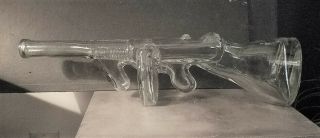 Clear Glass Vodka Bottle Tommy Gun Thompson Submachine Gun Figural 18 " Tall