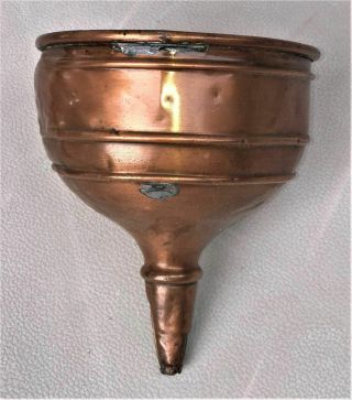 LASH ' S BITTERS BRASS (OR COPPER?) BARREL FUNNEL WITH SILVER PLATE 3