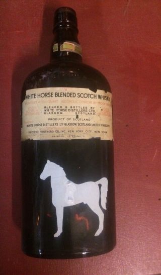 Terrific Old White Horse Cellar Blended Scotch Whiskey Bottle Scotland 3