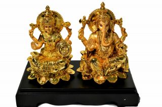 Lakshmi Ganesh Metal Idol Set Statue Gift For Home Decoration In Indian Festival