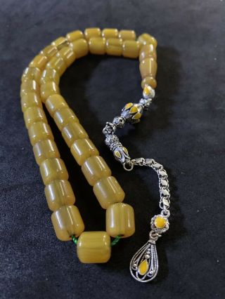 Natural Amber Faturan Misbaha Tesbih Rosary Prayer Beads Islamic Tasbih Kehribar