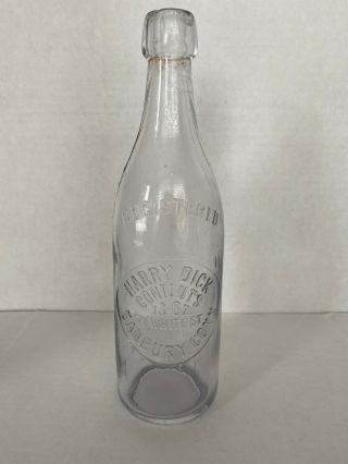 Rare Harry Dick Beer Bottle From Danbury,  Connecticut
