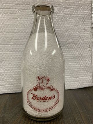 Half Gallon Borden’s Dairy Milk Bottle With Elsie