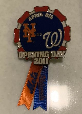2011 York Mets Opening Day Lapel Pin Citi Field Vs Washington Nationals