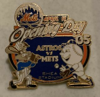 2005 York Mets Opening Day Lapel Pin Shea Stadium Vs Houston Astros