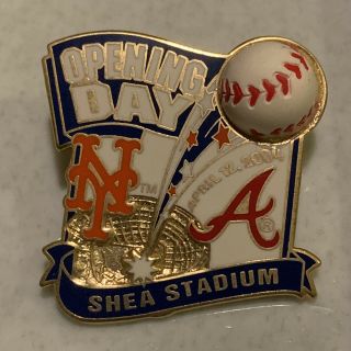 2004 Ny Mets Opening Day Lapel Pin Shea Stadium Vs Atlanta Braves