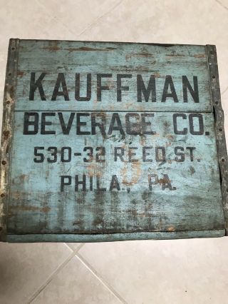 Rare & Vintage Seltzer Soda Bottle Wood Carrying Crate,  Kauffman Beverage Co