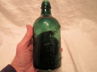 Congress & Empire Spring Co.  Saratoga,  Ny Congress Water Bottle Antique Green