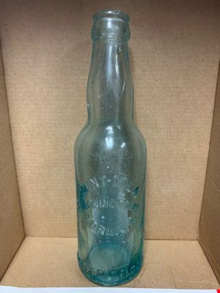 Vintage Cola Bottling Blue Embossed Slug Plate Soda Bottle York,  Sc