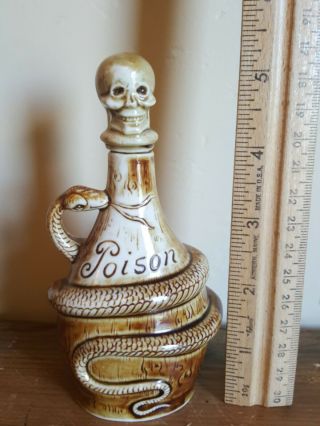 Schafer Vater German Porcelain Figural Bottle Flask Rare Snake Poison 5 1/4 "