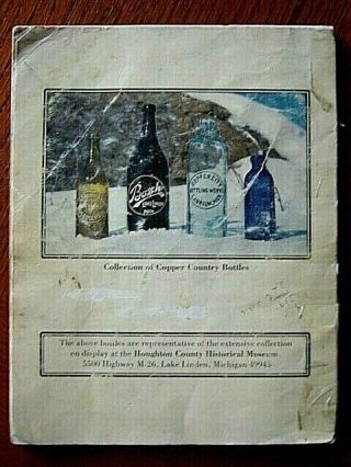 1978 COPPER COUNTRY Upper Peninsula MICHIGAN Saloon beer JUG soda bottle UP book 3