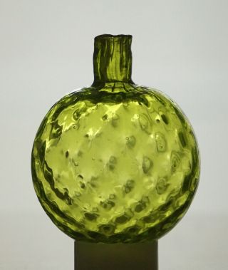 Gablonz Glass Target Ball,  Lime Green,  From The 1800s (bogardus Erea)