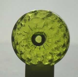 Gablonz Glass Target Ball,  lime green,  from the 1800s (Bogardus Erea) 2