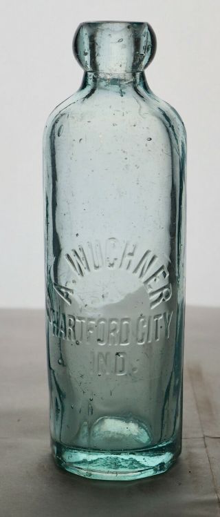Old Hutch Hutchinson Soda Bottle – A.  Wuchner Hartford City In - In0142