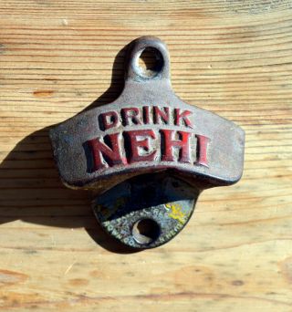Vintage Nehi Starr Cast Iron Wall Mount Bottle Opener