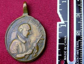 Antique 18th Century Society Of Jesus Aloysius De Gonzaga Bronze Jesuit Medal