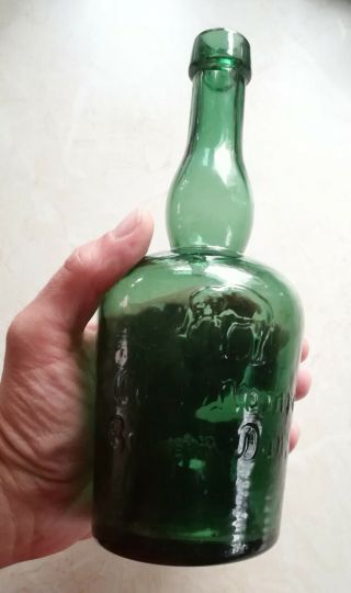 Carl Mampe Berlin - Danzig.  Liqueur Bottle Antique 1880 Germany Bottle Old Glass