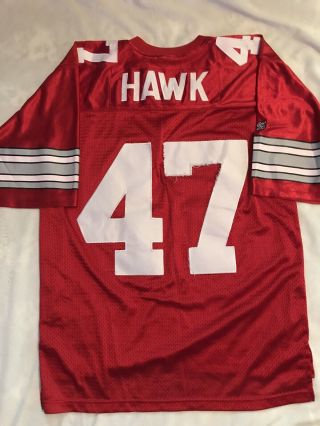 Aj Hawk Ohio State Football Jersey Sz M Red Stitch Legends Patch With Name