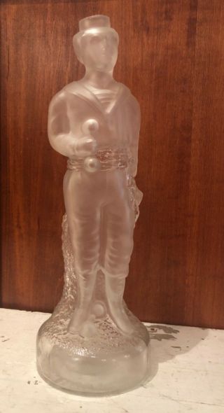 Rare Antique French Art Glass Figural Bottle By Legras Boy Sailor