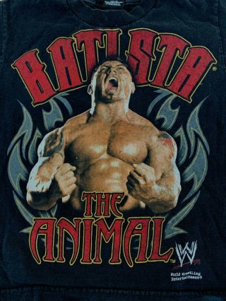 Batista The Animal T - Shirt Youth Small Wwe Evolution Nxt Drax Gotg Dave Bautista