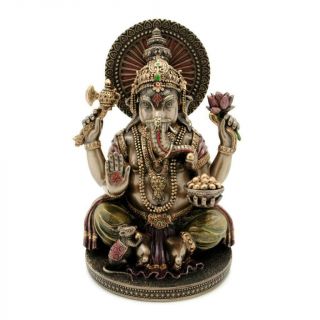 Ganesha Statue 6 " Hindu Elephant God Bronze Resin Lord Of Success Ganesh Quality