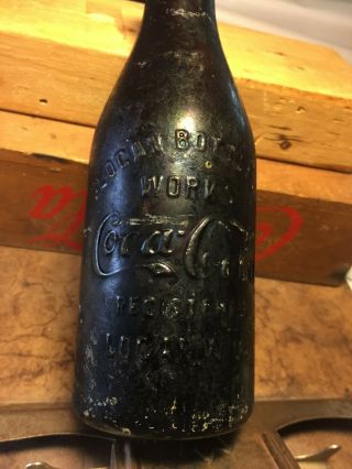 Logan,  W.  Va.  Amber Side Script Coca - Cola Straight Side Bottle 4 - 07