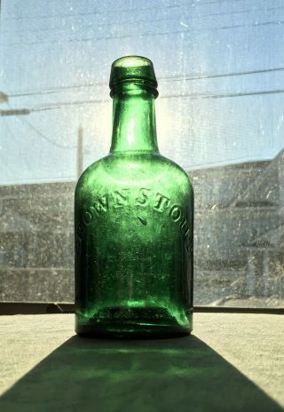 Antique Iron Pontil Beer/soda - Brown Stout - Dyottville Squat Philadelphia Pa