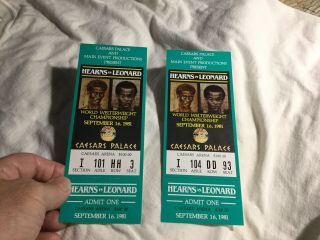 (2) Vintage 1981 Hearns Vs Leonard Boxing Tickets - Caesars Arena