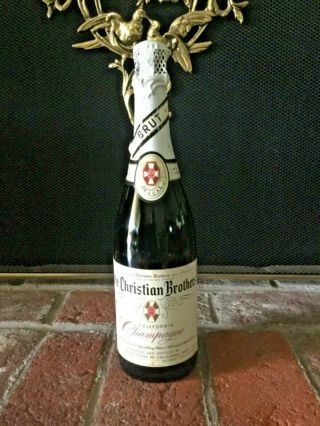 Vintage 1950s Or 60s Bottle The Christian Brothers Ca Champagne 4/5 Quart Bottle