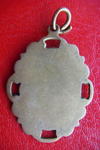 OUR LADY OF FATIMA ROSARY RARE ANTIQUE BRONZE MEDAL PENDANT 2