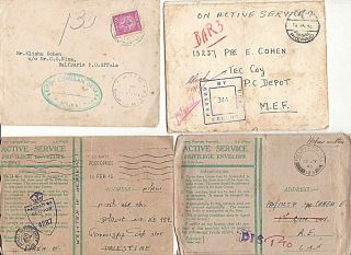 Judaica WWII Great Britain 9 covers 22 Letters O.  A.  S.  M.  E.  F.  Censorship 1942 –48 2