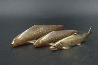 Japanese Copper Fish Paperweight Ornament Vg168 - 4