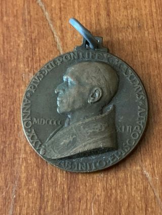 Antique 1917 Pope Pius XII Bronze Papal Medal Benedict XV Archbishop Pacelli 2