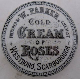 W.  Parker Cold Cream Scarborough Pot Lid