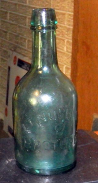 Light Blue Jt Nusbaum Bros Weissport Pa Iron Pontil Squat Soda Porter Ale Bottle