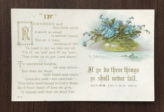 Watchtower Related Scripture Postcard Found In Millennial Dawn R - 2 “if”