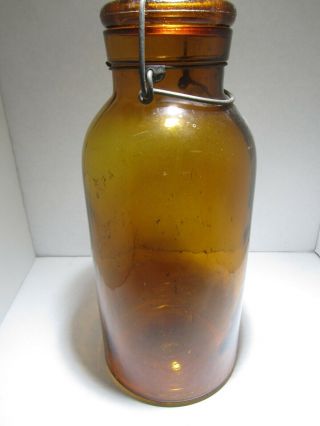 Lightning amber Half Gallon jar 2