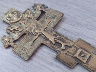 Antique Russian Bronze Orthodox cross of the 19th century,  the Kyoto Cross. 3