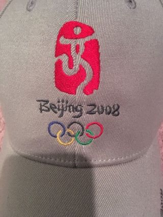 2008 Beijing OLYMPIC Baseball Cap Hat Adult Gray w/embroidery WOWWWWW 2