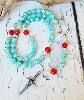 Turquoise Handmade Rosary First Nations Tribal Native American Catholic Gifts