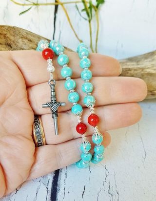 Turquoise Handmade Rosary First Nations Tribal Native American Catholic Gifts 2