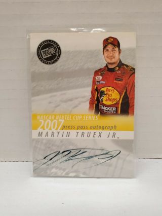 Martin Truex Jr 2007 Press Pass Autographed Memorabilia Nascar Race Card